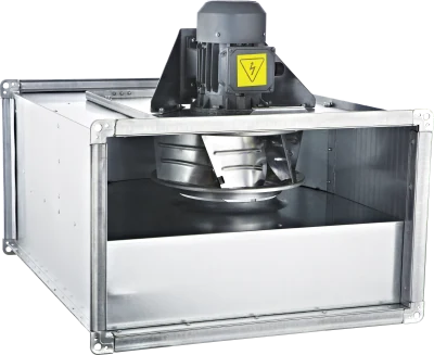 Прямоугольные канальные вентиляторы BDKF-R с назад загнутыми лопатками, мотор снаружи
