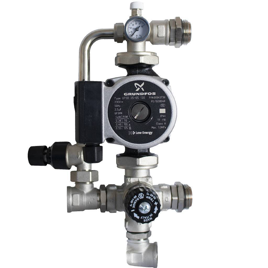 Купить SDG-0120-002002 STOUT SDG-0120 Насосно-смесительный узел с термостатическим клапаном и байпасом, Grundfos UPSO 25-65 130 STOUT по лучшей цене с доставкой - интернет-магазин Прогрессивные решения