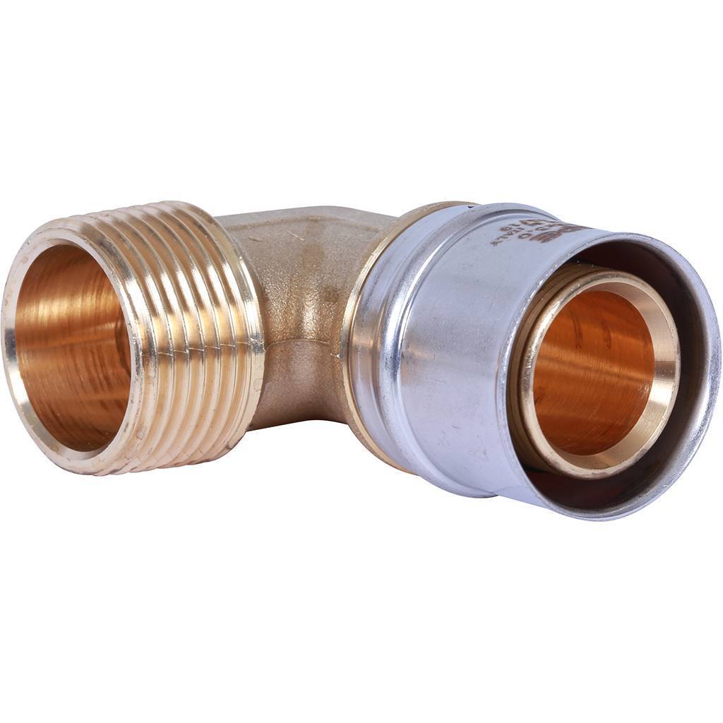 Купить SFP-0011-000132 STOUT   Угольник-переходник с наружной резьбой 1"х32 для металлопластиковых труб прессовой STOUT по лучшей цене с доставкой - интернет-магазин Прогрессивные решения