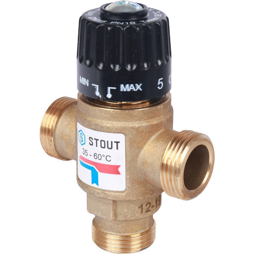 Купить SVM-0120-166020 STOUT  Термостатический смесительный клапан для систем отопления и ГВС  3/4"  резьба STOUT по лучшей цене с доставкой - интернет-магазин Прогрессивные решения