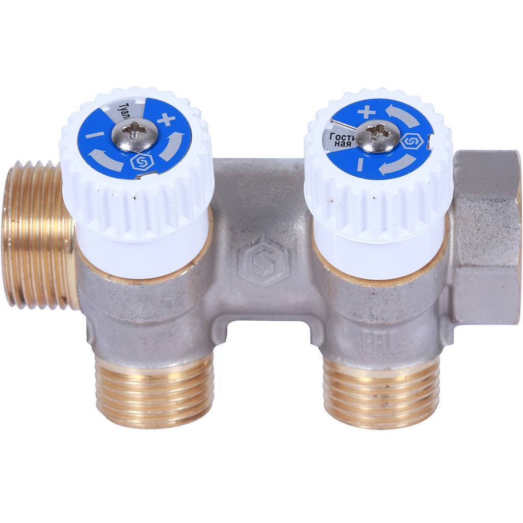 Купить SMB 6852 341202 STOUT  Коллектор распределительный 3/4", 2 отвода 1/2" плоское уплотнение STOUT по лучшей цене с доставкой - интернет-магазин Прогрессивные решения