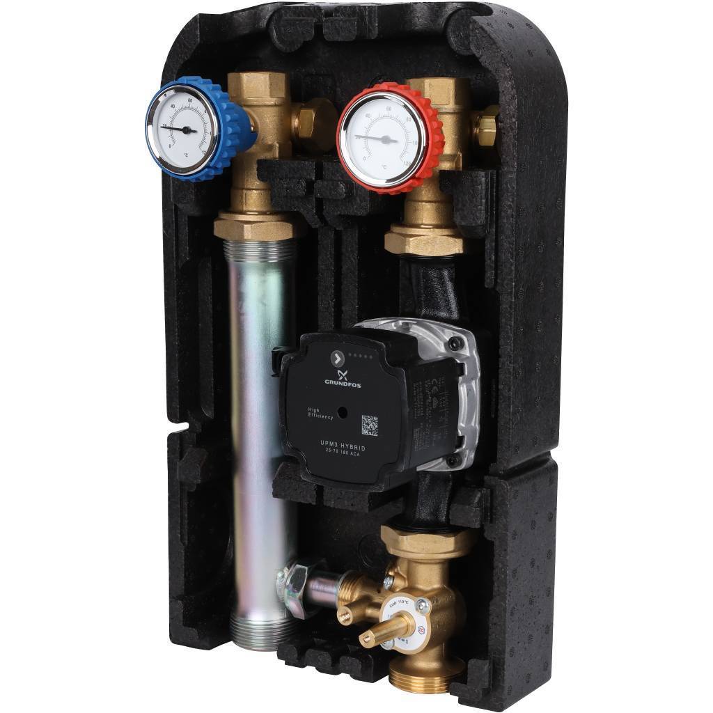 Купить SDG-0003-002503 STOUT SDG-0003 Насосная группа с 3-х ходовым приводным смесителем 1"с насосом Grundfos UPM3 Hybrid 25-70 STOUT по лучшей цене с доставкой - интернет-магазин Прогрессивные решения