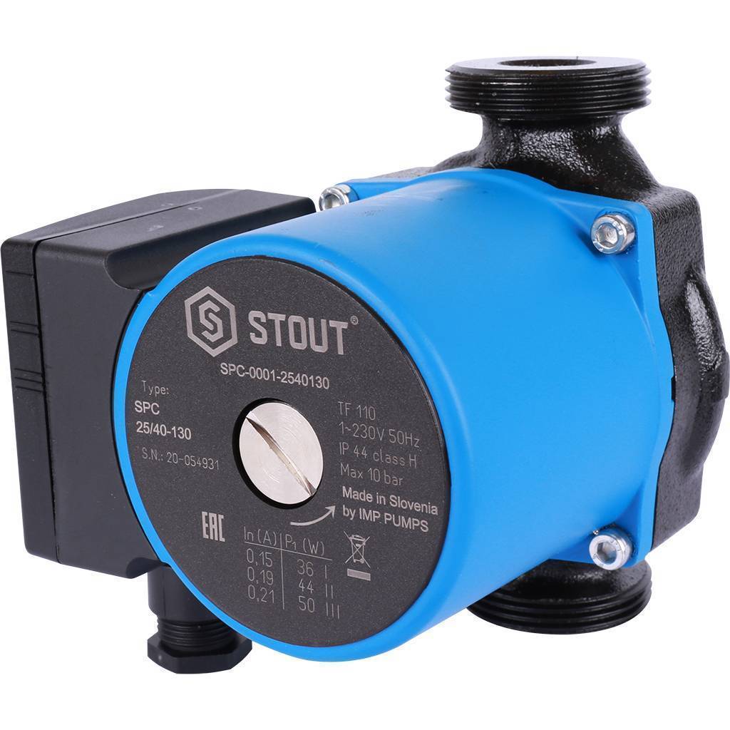 Купить SPC-0001-2540130 STOUT  Насос циркуляционный 25/40-130 STOUT по лучшей цене с доставкой - интернет-магазин Прогрессивные решения