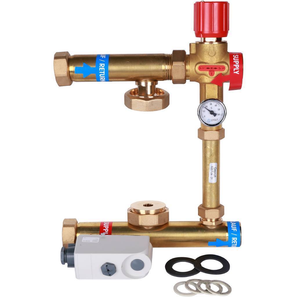 Купить SDG-0120-006000  STOUT  Насосно-смесительный узел ISOTHERM 30-50°C, без насоса. STOUT по лучшей цене с доставкой - интернет-магазин Прогрессивные решения