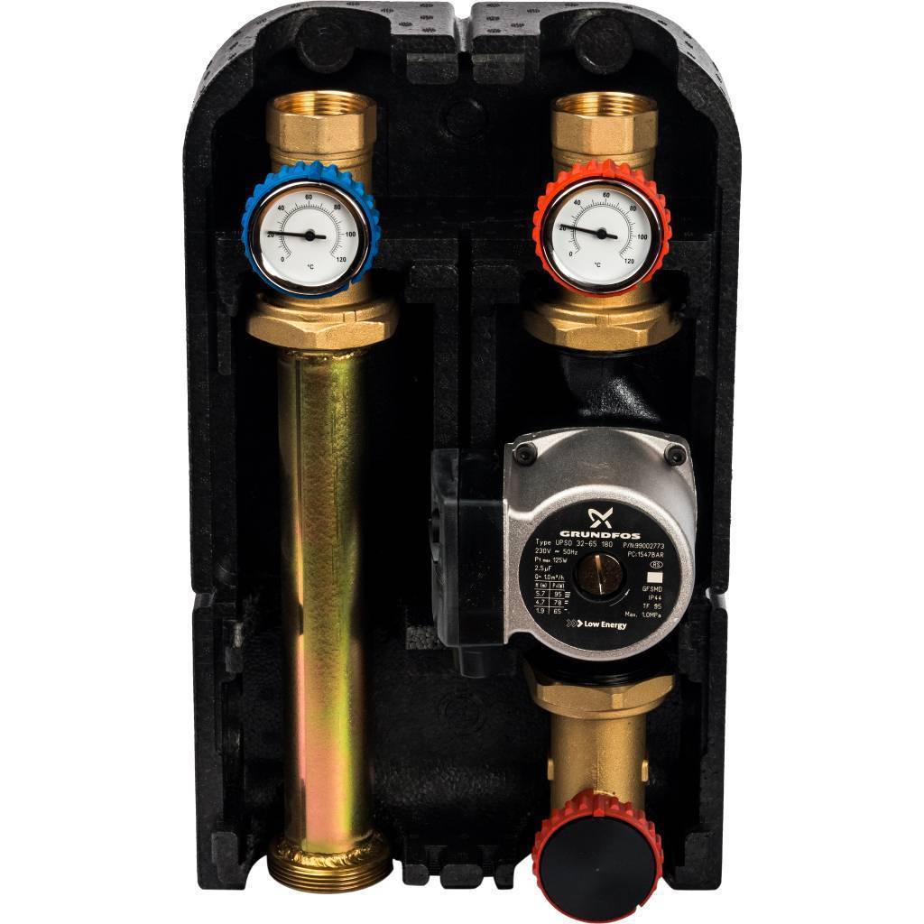 Купить SDG-0001-003202 STOUT SDG-0001 Насосная группа с прямым контуром 1 1/4" с насосом Grundfos UPSO 32-65 в теплоизоляции DN 32 STOUT по лучшей цене с доставкой - интернет-магазин Прогрессивные решения