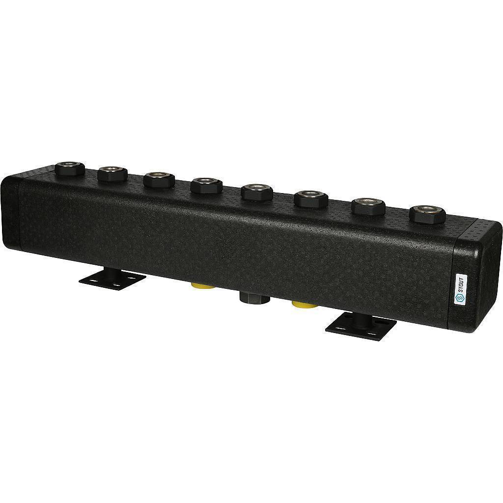 Купить SDG-0016-005004 STOUT SDG-0016 Стальной распределительный коллектор 4 отопительных контура. В теплоизоляции DN 32 STOUT по лучшей цене с доставкой - интернет-магазин Прогрессивные решения