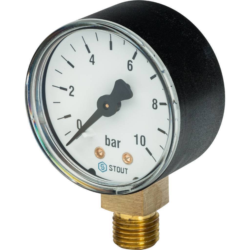 Купить SIM-0010-501008 STOUT SIM-0010 Манометр радиальный. Корпус Dn 50 мм 1/4", 0...10 бар, кл.2.5 STOUT по лучшей цене с доставкой - интернет-магазин Прогрессивные решения