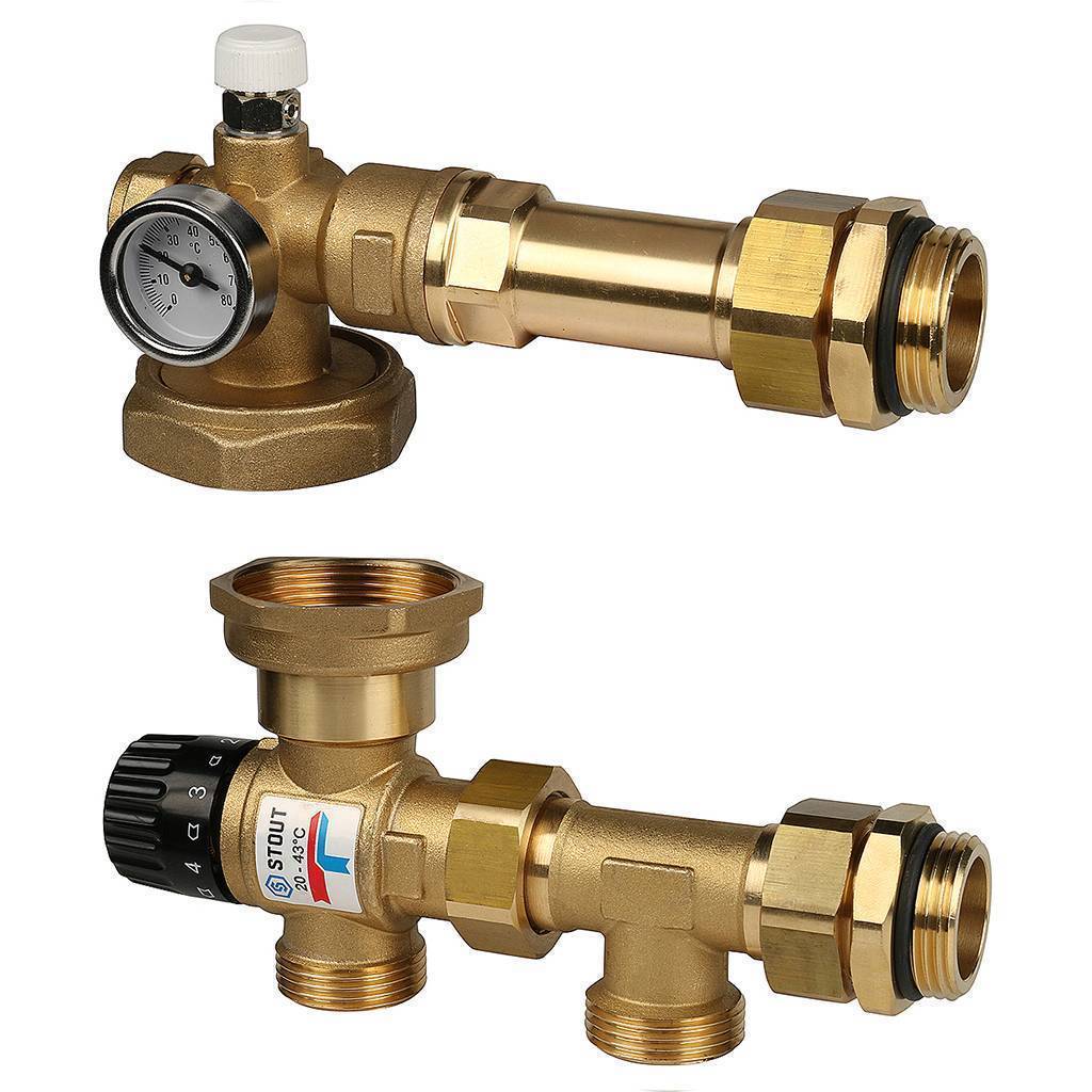 Купить *SDG-0020-004000 STOUT  Насосно-смесительный узел с термостатическим клапаном 20-43°C, без насоса STOUT по лучшей цене с доставкой - интернет-магазин Прогрессивные решения