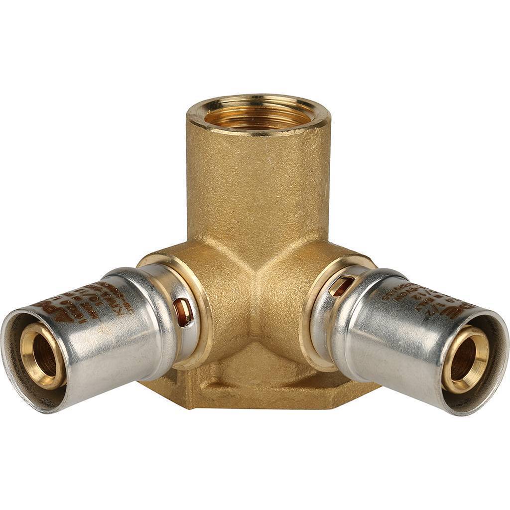 Купить SFP-0015-001216 STOUT   Тройник настенный с креплением  1/2"х16 для металлопластиковых труб прессовой STOUT по лучшей цене с доставкой - интернет-магазин Прогрессивные решения