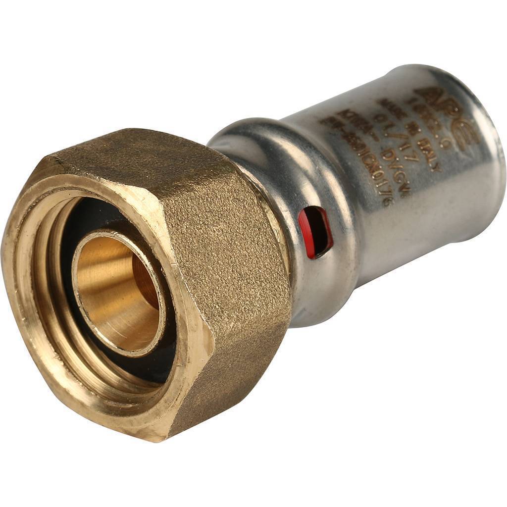 Купить SFP-0016-001216 STOUT   Переходник с накидной гайкой 1/2"х16 для металлопластиковых труб прессовой STOUT по лучшей цене с доставкой - интернет-магазин Прогрессивные решения