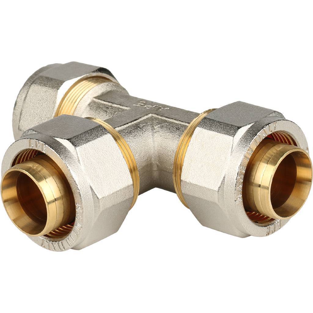 Купить SFS-0009-000032 STOUT   Тройник равнопроходный 32x32x32 для металлопластиковых труб винтовой STOUT по лучшей цене с доставкой - интернет-магазин Прогрессивные решения